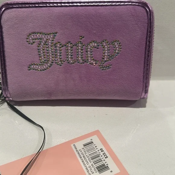 NWT Juicy Couture String of Pearl Double Zip Around Medium wallet. - Picture 2 of 10